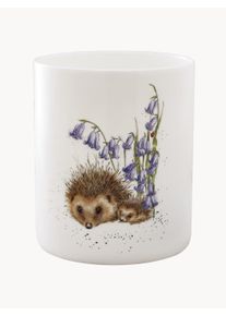 Wrendale Designs Pojemnik na przybory kuchenne z porcelany kostnej Hedgehog Biały 13 x 15 cm
