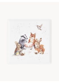 Wrendale Designs Prato em Fine Bone China Woodland Party Multicolor L 18 x P 18 cm