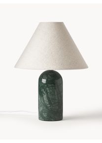 Lampa stołowa z marmurową podstawą Gia Zielony Len, Marmur Ø 30 x W 39 cm | Westwing Collection