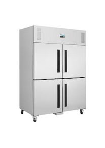 Frigorífico profesional de 2 puertas dobles, acero inoxidable, refrigeración por aire, GN2/1, 200 x 134 x 82 cm, cerradura, 1200L, Polar Serie G CW195