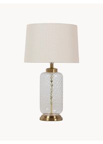 Garpe Interiores Lampa stołowa ze szklanym kloszem Gloria Złoty, Biały, Transparentny Ø 33 x 57 cm