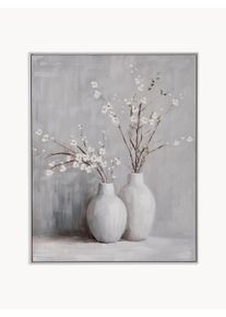 Garpe Interiores Ręcznie malowany obraz na płótnie w ramie Vases Szary, Biały S 4 x W 100 cm