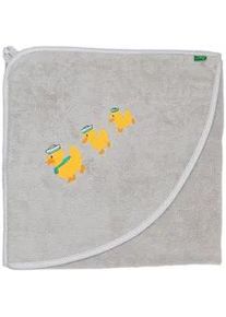 Kapuzenbadetuch , Hellgrau , Textil , Ente , 100x100 cm , Oeko-Tex® Standard 100, Handmade in Europe , saugfähig, Aufhängeschlaufe, angenehm weich, hochwertige Qualität, schadstoffgeprüft , Pflegen, Baden, Kapuzenhandtücher