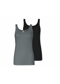 2 Schiesser Tr&auml;gertops - Damen - Gr. 38 - dunkelgr&uuml;n