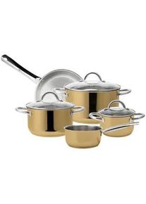 ECHTWERK Kochtopfset , Goldfarben , Metall , 8-teilig , 24 cm,20 cm,16 cm , 5.9 l,3.5 l,1.8 l,1.4 l , rostfrei, optimale Wärmeverteilung, leichte Reinigung , Kochgeschirr, Töpfe, Topfsets