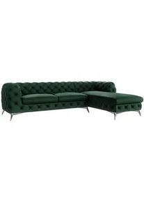 S-Style Möbel Ecksofa Chesterfield Laura Flasche Grün Samt , Smaragdgrün , Textil , Echtholz,Buche, Birke , Füllung: Polyetherschaumkern,Polyetherschaumkern , Eckteil, L-Form, Ottomane rechts,L-Form , 305x200 cm , Blauer Engel, FSC Mix, Oeko-Tex®, Hergestellt in Europa , Wohnzimmer, Sofas & Couches, Wohnlandschaften, Ecksofas
