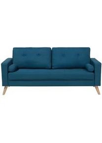 Beliani 2-Sitzer-Sofa Polyester Blau Kalmar , Textil , 182x88x74 cm , Wohnzimmer, Sofas & Couches, Sofas, 2-Sitzer Sofas