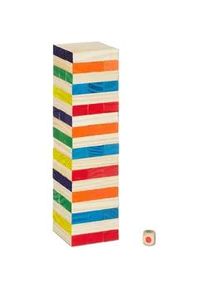 Relaxdays Wackelturm , Holz , 7.5x7.5 cm , Spielzeug, Lernspiele