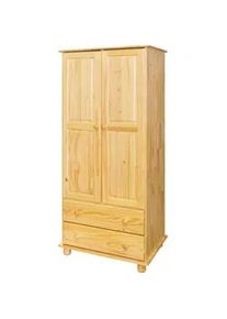 Möbilia Livetastic Kleiderschrank , Naturfarben , Holz , Kiefer , massiv , 3 Fächer , 2 Schubladen , 82x177x52 cm , Schlafzimmer, Komplette Schlafzimmer und Serien, Schlafzimmerserien