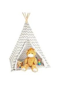 Relaxdays Tipi Zelt , Multicolor , Textil, Holz , 115x115 cm , Spielzeug, Kinderzelte
