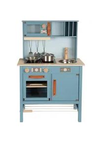 Small Foot Kinderküche , Hellblau , Holz, Metall , 6-teilig , 57x87x28 cm , EN 71 , Geräuscheffekte, Lichteffekte , Spielzeug, Holzspielzeug