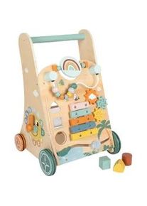 Small Foot Lauflernwagen , Multicolor , Holz, Metall , 33x50x32 cm , EN 71 , Hinterrad mit Gummierung , Spielzeug, Holzspielzeug