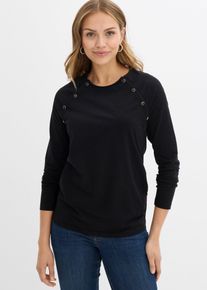 bonprix Bawełniana bluzka 2 w 1 na okres ciąży i do karmienia, czarny, 48/50