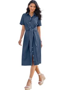 Damen Jeanskleid in Wickel-Optik blue-stone-washed Gr&ouml;&szlig;e 46