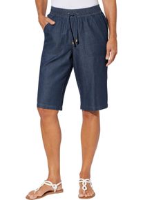 Damen Jeansbermudas mit gesmoktem Dehnbund blue-stone-washed Gr&ouml;&szlig;e 56
