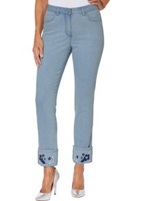 Dames Jeans met borduursel en pailletten blue-bleached Maat 46
