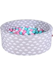 KNORRTOYS Bällebad »Soft, Grey White Clouds« mit 300 Bällen rose/creme/lightBlue; Made in Germany in rot
