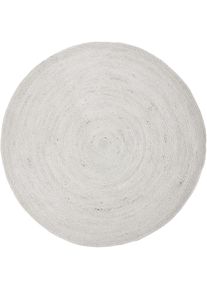 CarpetFine Teppich »Nele Juteteppich Naturfaser« rund 6 mm Höhe geflochtener Wendeteppich aus 100%Jute, in rund und oval, viele Größen in weiß