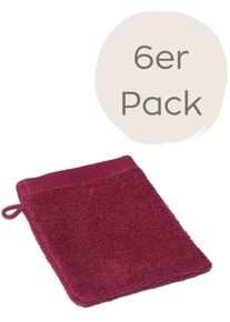 WEWO-Fashion Wewo Fashion Waschhandschuh »9517W« saugstark in rot, Größe B/L: 16 cm x 21 cm