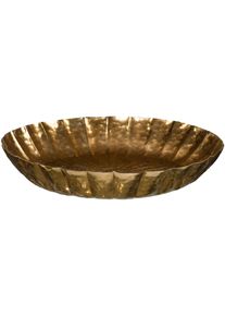 Creativ Deco Dekoschale »Weihnachtsdeko« mit Struktur-Rand in goldfarben, Größe Ø 55 cm