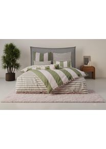 Otto Home Bettwäsche »Sari Trend« 2 Stk. tlg. moderne Bettwäsche mit Streifen, frische Farben, ab Größe 135x200 cm, Größe B/L: 80 cm x 80 cm