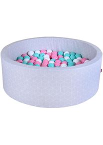 KNORRTOYS Bällebad »Soft, Cube Grey« mit 300 Bällen rose/creme/lightBlue; Made in Germany in grau