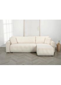 Otto Home Ecksofa »JONAA, 241cm, L-Form, Schlafsofa, Boxspringfederung, Cord u. Struktur« 133/200cm, Recamiere links/rechts, Bettkasten, Cord u....