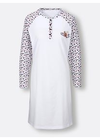 wäschepur Damen Nachthemd in ecru-bedruckt ,Größe 36/38, Witt, 100% Baumwolle