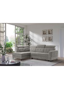 exxpo - Sofa Fashion Ecksofa »Monte, Kopfteile verstellbar, optional mit Bettfunktion & Bettkasten«, Größe B/H/T: 254 cm x 100 cm x 182 cm