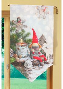 Home Wohnideen Scheibengardine »WEIHNACHTSWICHTEL« Stangendurchzug 1 Stk. tlg. HxB: 80x40 in rot