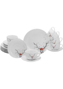 Creatable Kaffeeservice »Luna Hirsch« winterliches Hirsch-Motiv in weiß