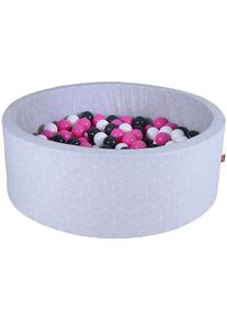 KNORRTOYS Bällebad »Geo, Cube Grey« mit 300 Bällen creme/Grey/rose; Made in Europe in grau