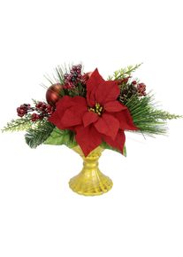 I.Ge.A. Winterliche Kunstpflanze »Gesteck in rot, Größe Ø/H: 26 cm x 30 cm