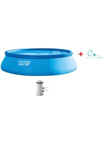 Intex Rundpool »GN »EasyPool« 396x84 cm« inkl. hochwertigem Pool-Reinigungsset in blau, Größe Ø/B/H/L: Breite 396 cm x Höhe 84 cm x Länge