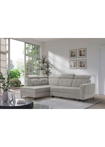 exxpo - Sofa Fashion Ecksofa »Monte, Kopfteile verstellbar, optional mit Bettfunktion & Bettkasten«, Größe B/H/T: 254 cm x 100 cm x 182 cm