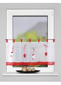 Home Wohnideen Scheibengardine »MESOU« Schlaufen 1 Stk. tlg. Schlaufencafehaus aus Batist in rot