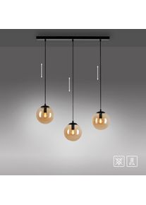 my home Pendelleuchte »Nymölla« E14 Hängeleuchte mit großen Glaskugeln, amberfarben oder opal matt weiß, Größe Ø 16 cm Höhe: 120 cm