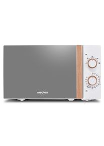 Medion Mikrowelle »MD 10596, Timerfunktion, 20 L Kapazität, Auftaufunktion« Mikrowelle 700 W Auftaufunktion, Holzoptik in weiß