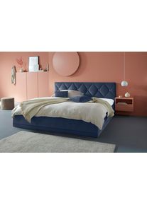 Westfalia Schlafkomfort Polsterbett »Adamas« auch mit Bettkasten in blau, Größe Liegefläche B/L/H: 200 cm x 200 cm x 59