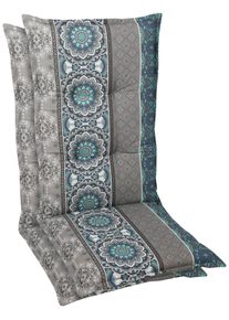 GO-DE Hochlehnerauflage in blau, Größe B/H/T: 120 cm x 8 cm x 50 cm