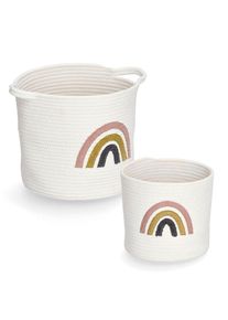 zeller Present Aufbewahrungskorb »Rainbow« Aufgestickter Regebogen in beige