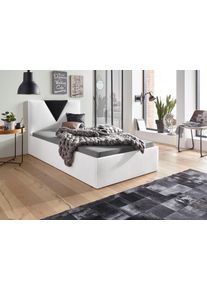 Westfalia Schlafkomfort Polsterbett »Malibu« inkl. Bettkasten bei Ausführung mit Matratze in schwarz-weiß, Größe B/L/H: 112 cm x 212 cm x 42 cm