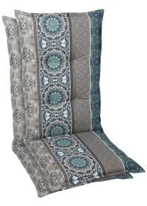 GO-DE Sesselauflage »Mittellehner« in blau, Größe B/H/T: 110 cm x 8 cm x 50 cm