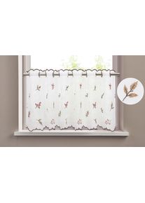 my home Scheibengardine »Alphonse« Durchzuglöcher 1 Stk. tlg. Bestickt, floral, gemustert, schöne Haptik in braun