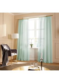 my home Gardine »TENDER« Kräuselband 1 Stk. tlg. Leinen Optik mit Struktur, monochrom, Bestseller in grün