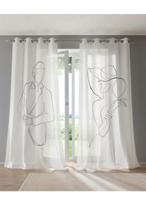 HEINE HOME Gardine Ösen 1 Stk. tlg. in schwarz-weiß