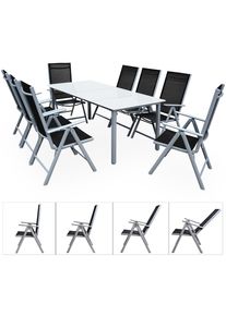 Casaria Conjunto mesa y sillas jardín Berna 1+8 aluminio plegables