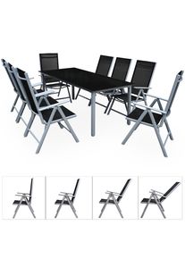 Casaria Conjunto mesa y sillas de aluminio Berna 1+8