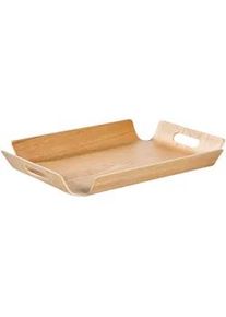 Novel Tablett , Naturfarben , Holz , Weide , Sperrholz , Holz , rechteckig , 28.5x39.5 cm , Geschirr, Tischkultur & Serviergeschirr, Tabletts