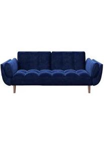 Playboy Schlafsofa , Blau , Textil , Walnuss , massiv , Vintage , Füllung: Schaumstoff , 215x81.5x84.5 cm , Babymöbel & Kindermöbel, Kinderzimmer & Jugendzimmer, Schlafsofas